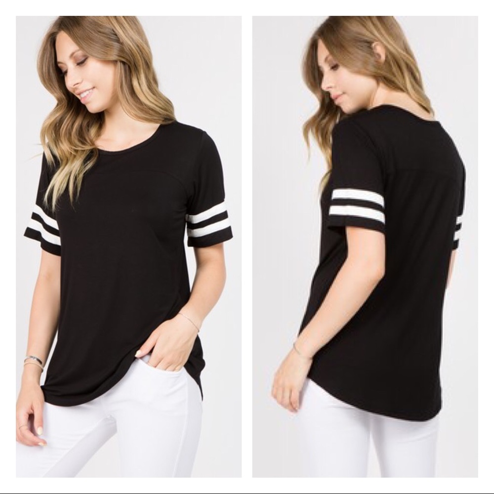 ❗️PRICE IS FIRM ❗️Varsity Striped Ringer Tee